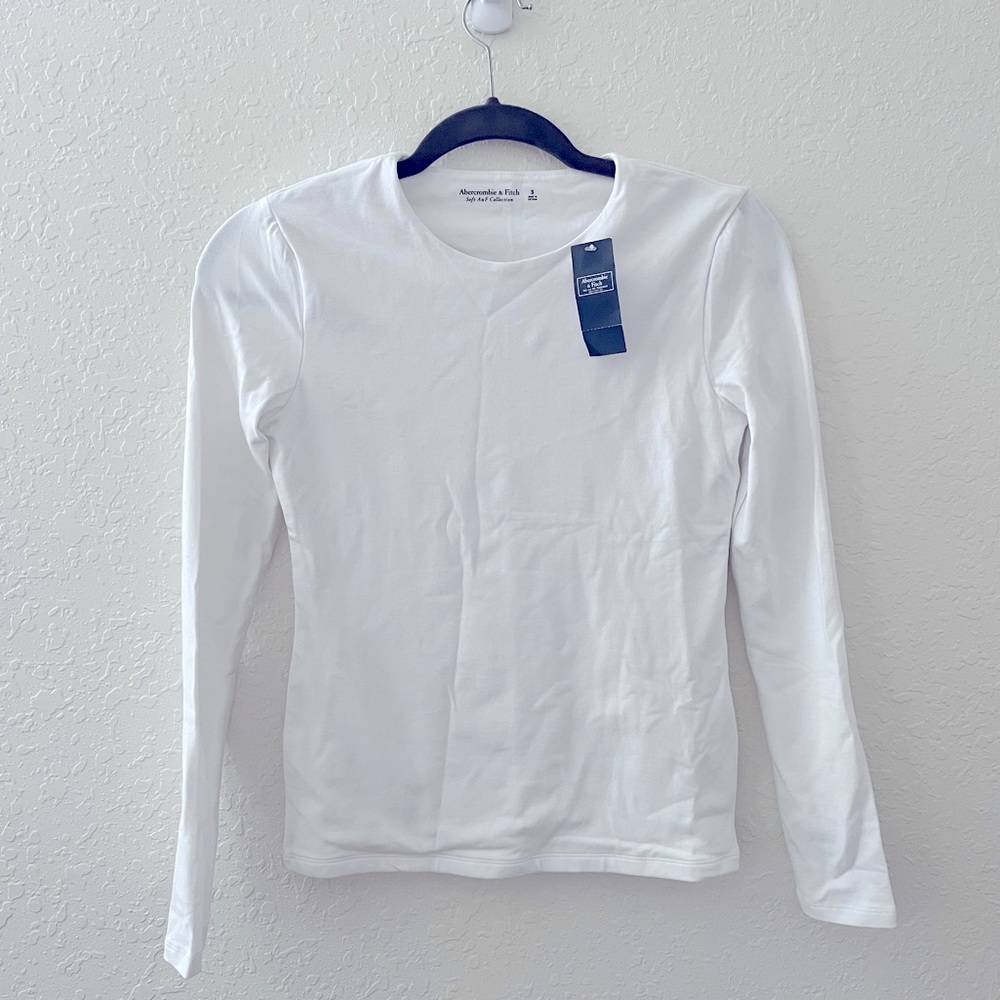 Abercrombie and Fitch Long Sleeve Cotton Seamless Crewneck Tee